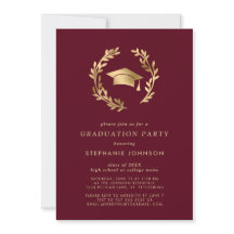 Maroon Guld Grad Cap WAN Chic Studentfest