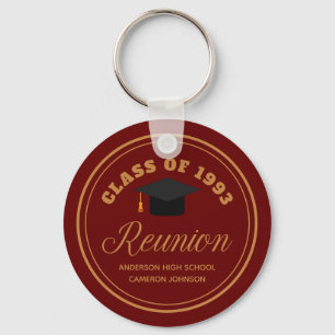 Maroon Guld High School Reunion Anpassningsbar Alu Nyckelring