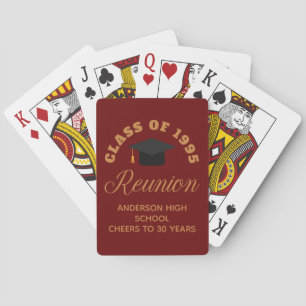 Maroon Guld High School Reunion Personlig Party Casinokort