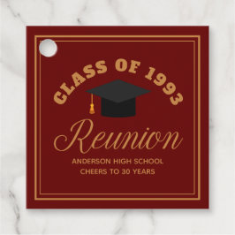 Maroon Guld High School Reunion Personlig Party Gåvor Etiketter