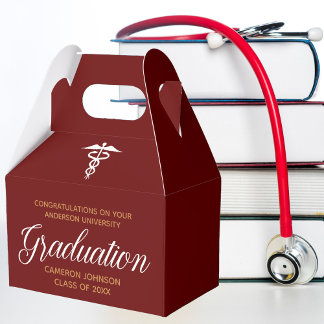 Maroon Guld Medical School Studentfest Presentaskar
