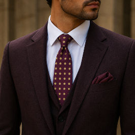 Maroon & Guld Polka Prickar Slips