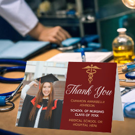 Maroon Guld Studenten Photo Medical School Tack Kort