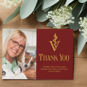 Maroon Guld Veterinarian Office Photo Anpassade Tack Kort