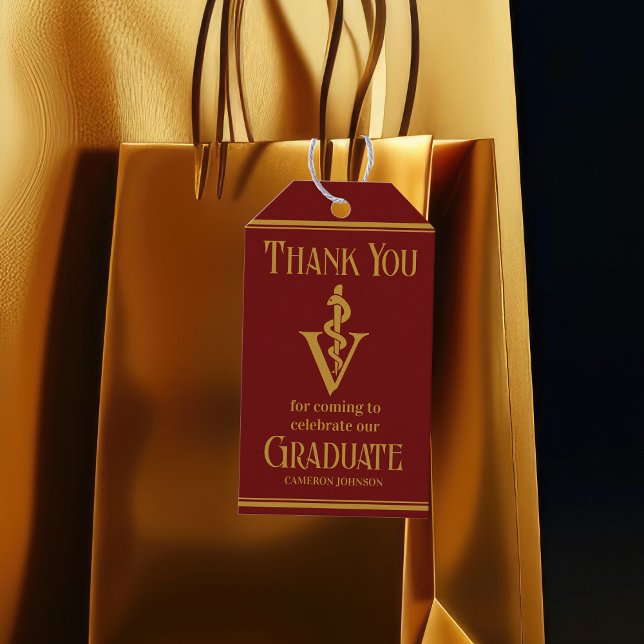 Maroon Guld Veterinary School Studentfest Presentetikett (Skapare uppladdad)