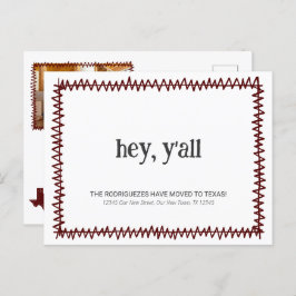 Maroon Hej Y'all - Flyttat till Texas Vykort