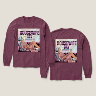 Maroon Hemmafru Dag Långärmad T Shirt