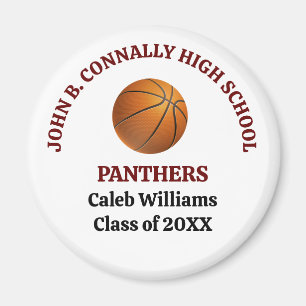 Maroon High School Basketlag Anpassad Magnet