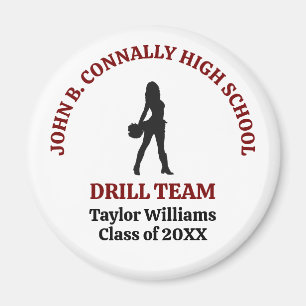 Maroon High School Drill Team Dansare Personlig Magnet