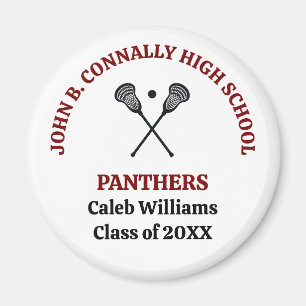 Maroon High School Lacrosse Lag Personlig Magnet