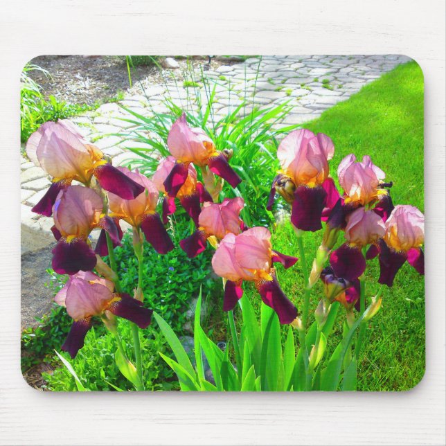 Maroon Iris Flower Mousepad Musmatta (Framsidan)