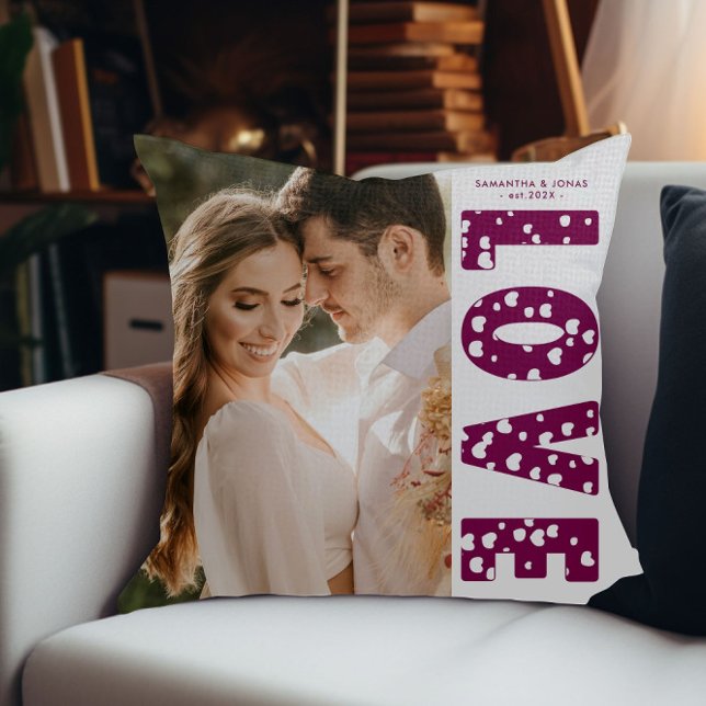 Maroon Kärlek Hearts Par Photo Valentiness Kudde (Skapare uppladdad)