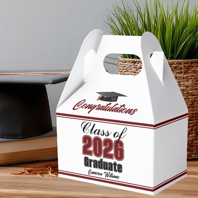 Maroon Klass 2026 Anpassad Examenfest Presentaskar (Skapare uppladdad)