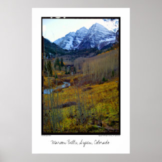 Maroon Klockor, Aspen, Colorado Poster