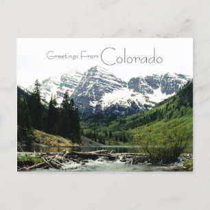 Maroon Klockor nära Aspen, Colorado Postcard Vykort