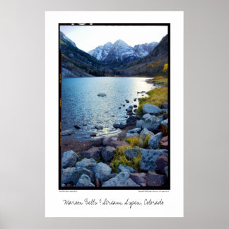 Maroon Klockor & Stream, Aspen, Colorado Poster