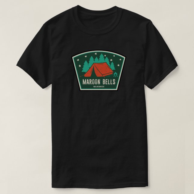 Maroon Klockor Wilderness Camping T Shirt (Design framsida)