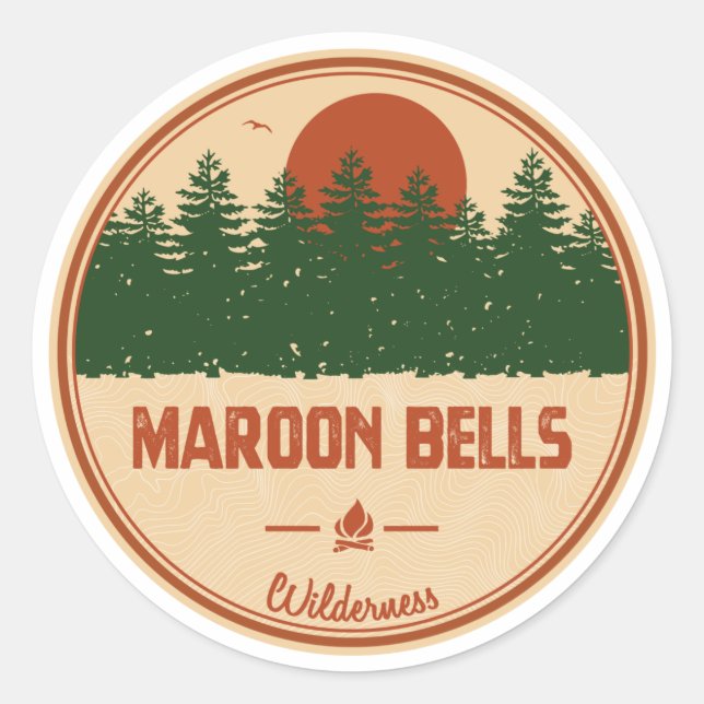 Maroon Klockor Wilderness Runt Klistermärke (Framsida)