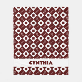 Maroon Lacrosse Argyle Mönster Fleece Blanket
