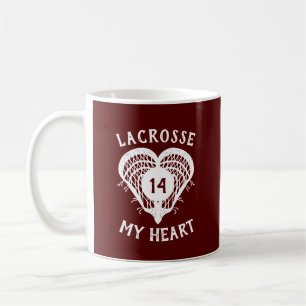 Maroon Lacrosse Mitt hjärta Kaffemugg