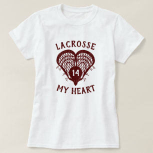 Maroon Lacrosse My Heart T-Shirt