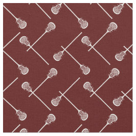 Maroon Lacrosse White Sticks Patterned Tyg