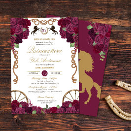 Maroon Lila Ro Western Charra Quinceañera Inbjudningar
