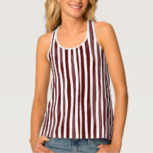 Maroon lodrät Stripe Women's Tanktop