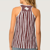Maroon lodrät Stripe Women's Tanktop