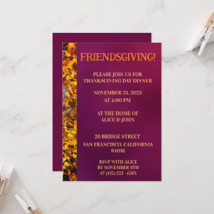 Maroon Löv Thanksgiving Vänner Ge Inbjudningar
