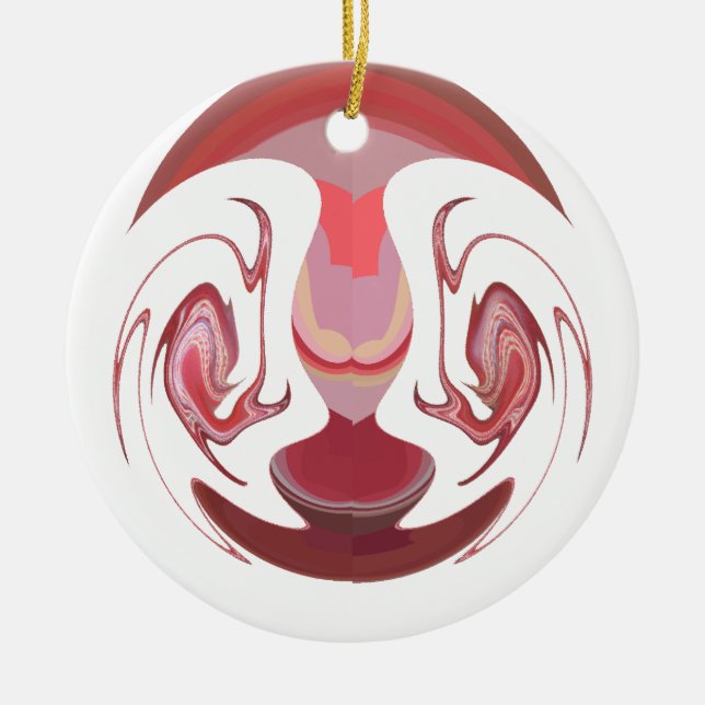 Maroon Majesty: Rustic Radiance Textured African Julgransprydnad Keramik (Framsidan)