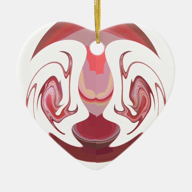 Maroon Majesty: Rustic Radiance Textured African Julgransprydnad Keramik (Framsidan)