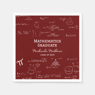 Maroon Matematik Examenklass för Examen Pappersservett