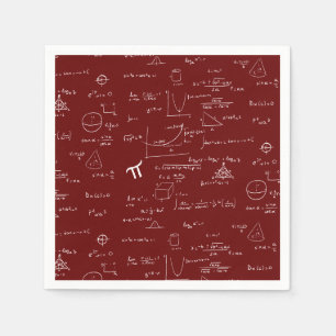 Maroon Math Equations Graphics Studenten Pappersservett