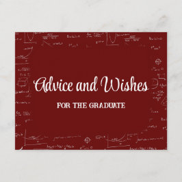 Maroon Math Graduation Party Advice for Graduate Tilläggskort