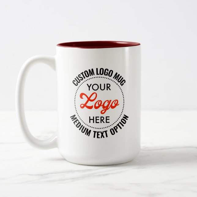 MAROON Medium Text Kampanj tvåtons logotyp mugg (Vänster)