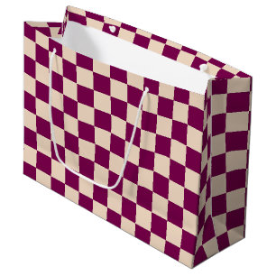 Maroon och beige rutmönster