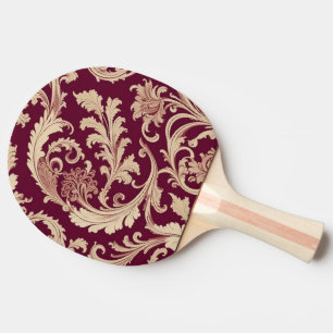 Maroon och Beige Vintage Mönster Pingisracket