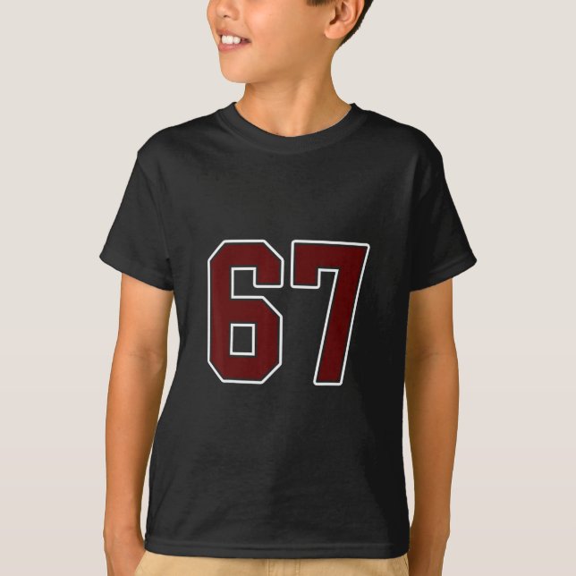 Maroon och vit nummer 67 tröja spelare uniform # (Framsida)