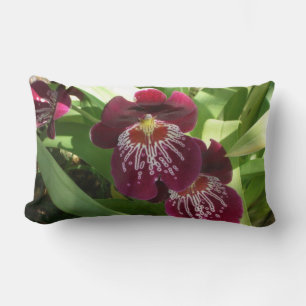 Maroon Orchids II Elegant Blommigt Lumbarkudde