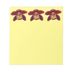 Maroon Orchids Jag vackra Red Blommigt Anteckningsblock