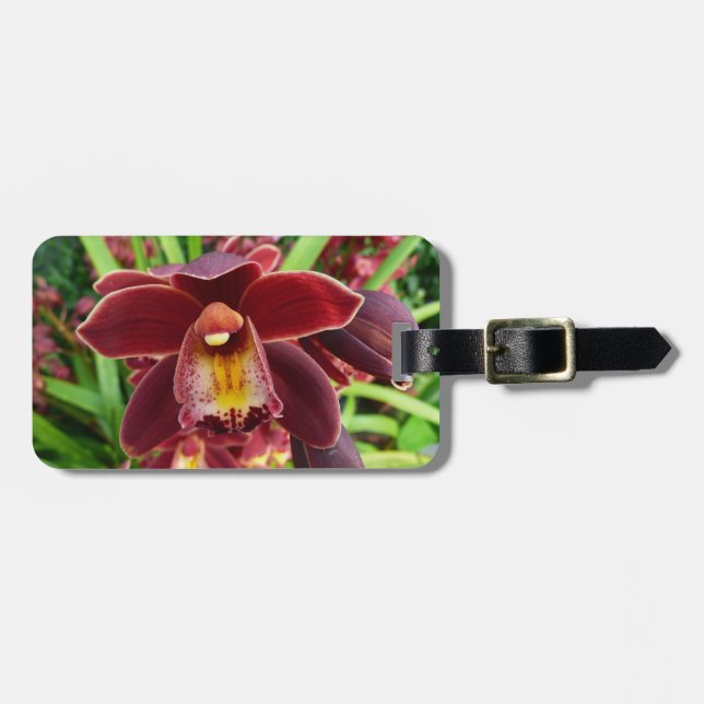 Maroon Orchids Jag vackra Red Blommigt Bagagebricka (Horisontell Framsida)