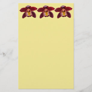 Maroon Orchids Jag vackra Red Blommigt Brevpapper
