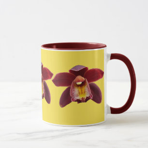 Maroon Orchids Jag vackra Red Blommigt Mugg