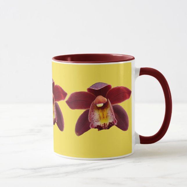 Maroon Orchids Jag vackra Red Blommigt Mugg (Höger)