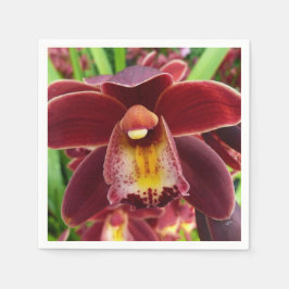 Maroon Orchids Jag vackra Red Blommigt Pappersservett