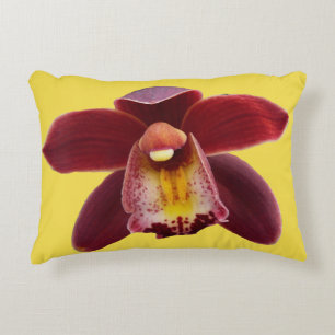 Maroon Orchids Jag vackra Red Blommigt Prydnadskudde