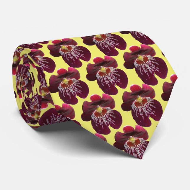 Maroon Orkidéer II Elegant Blomma Slips (Rullad)