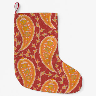 Maroon Paisley: Turkisk gurka Ornament. Liten Julstrumpa