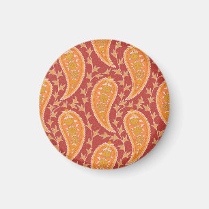Maroon Paisley: Turkisk gurka Ornament. Magnet